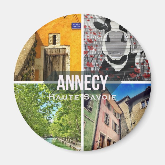 Annecy, Haute-Savoie Round Magnet (Vorne)