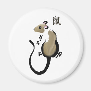 "Année aimant asiatique de rat de rat"