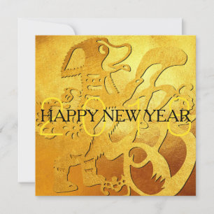 Année Chien d'or Papercut chinois 2018 Invitation
