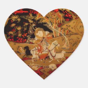 Année chinoise des autocollants de coeur de chèv