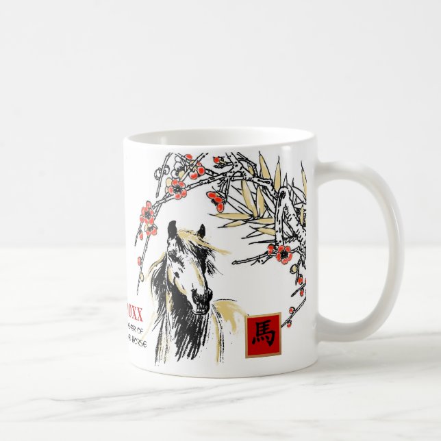 Année chinoise du cheval. Mug cadeau de l'année pe (Droite)