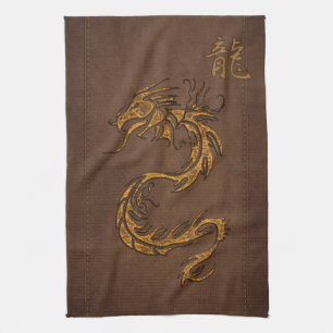 Année chinoise du dragon Serviette asiatique