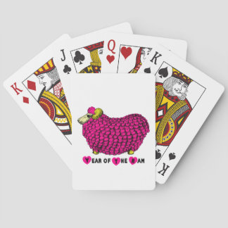 Année chinoise du mouton rose cartes à jouer