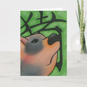 Année de la carte de voeux de porc