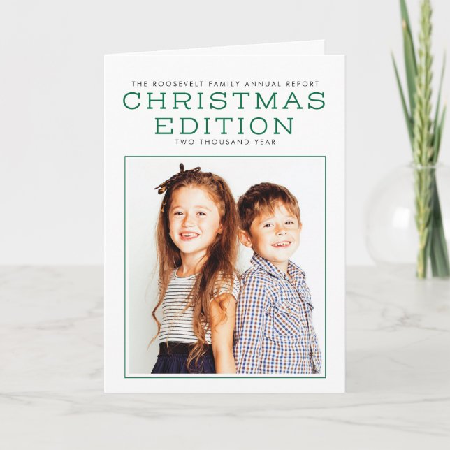 Année de rapport annuel dans la carte de Noël (Devant)