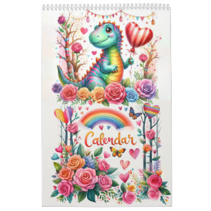Année des dinosaures : calendrier de voyage aquare