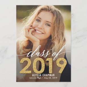 Année d'étincelle Faire-part de graduation Invitat