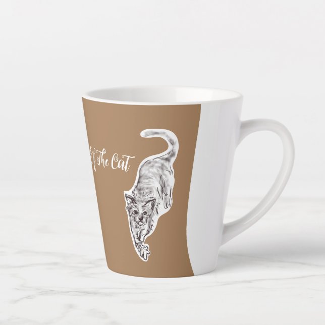 Année Du Cat Kitty Enk Dessin Latte Mug (Droite)
