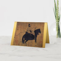 Année du Cheval Chinese Painting Carte de voeux