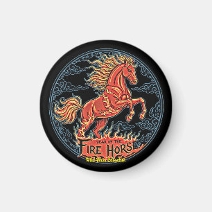 Année du Cheval de Feu Petit aimant noir