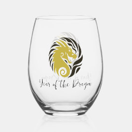 Année du Dragon Design Verre sans pierre