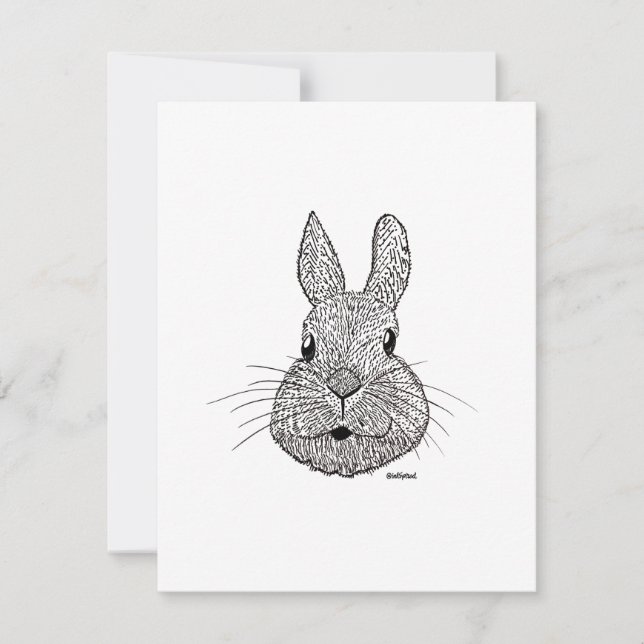 Année du lapin, Carte Nouvel An, Carte Plat (Devant)