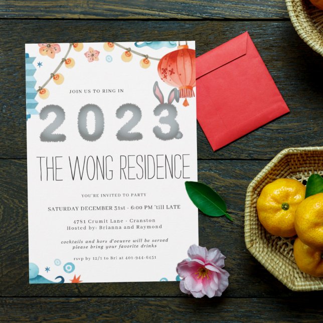 Année du lapin | Invitation de la fête du Nouvel A (Créateur téléchargé)