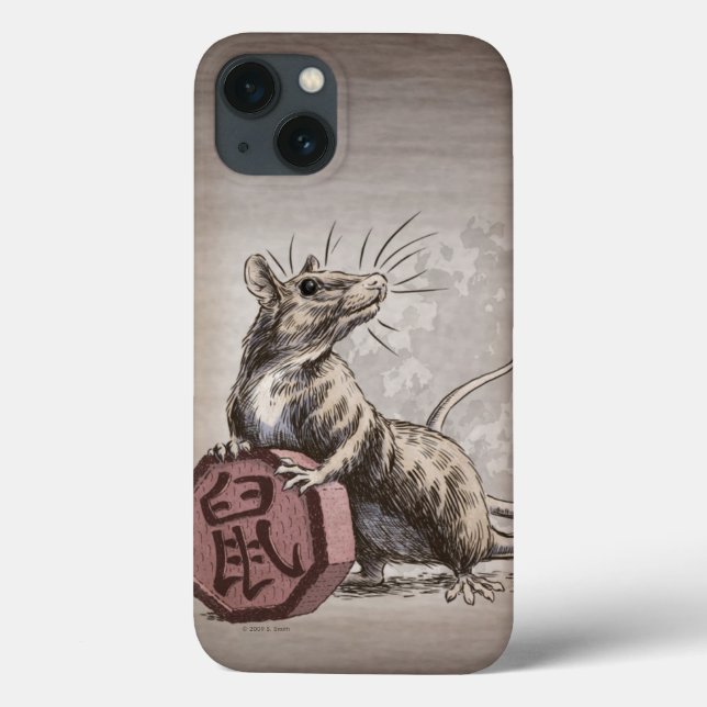 Année du Rat chinois Zodiac Art coque iphone (Verso)