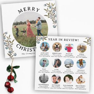 Année en revue Carte de Noël Famille Photo mensuel