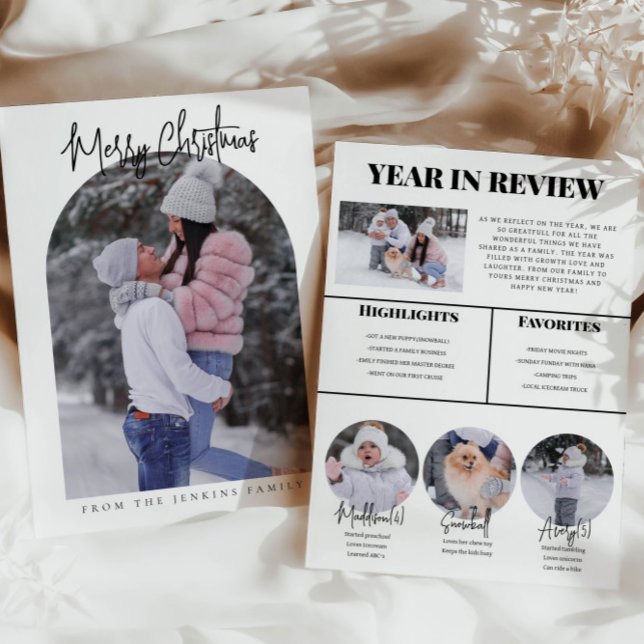 Année En Revue Vacances Photo Arch Invitation (Créateur téléchargé)