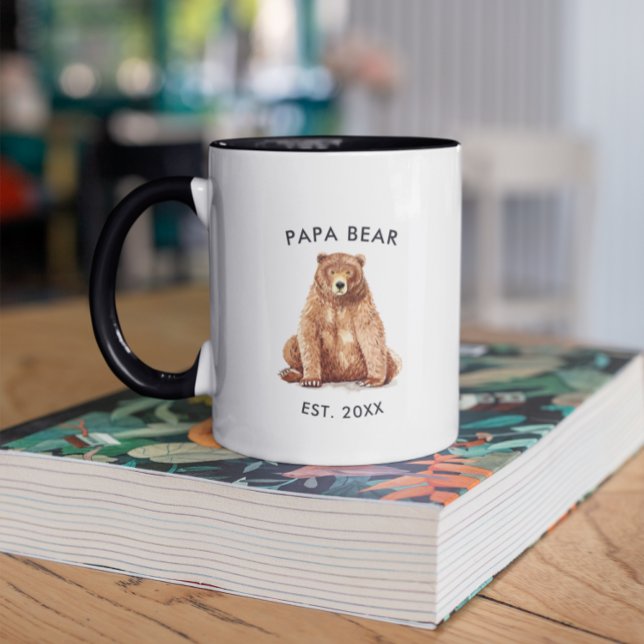 Année établie | Aquarelle Papa Bear Mug (Créateur téléchargé)