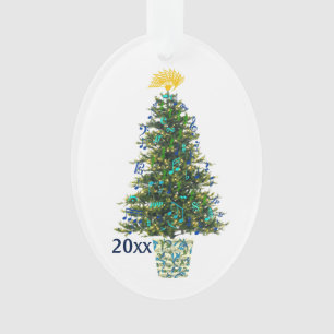 Année personnalisable d'arbre de Noël de symbole