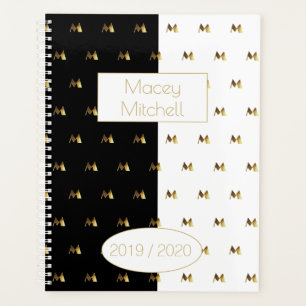 Année personnalisée 2019 2020 Noir Blanc Or Mono