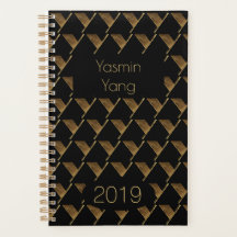 Année personnalisée 2019 Monogramme d'or noir Y él