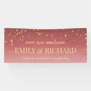 ANNÉE Pink Gold Mariage Anniversaire Bannière