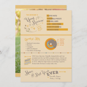 Année rétro en révision Cartes de Noël - Infograph