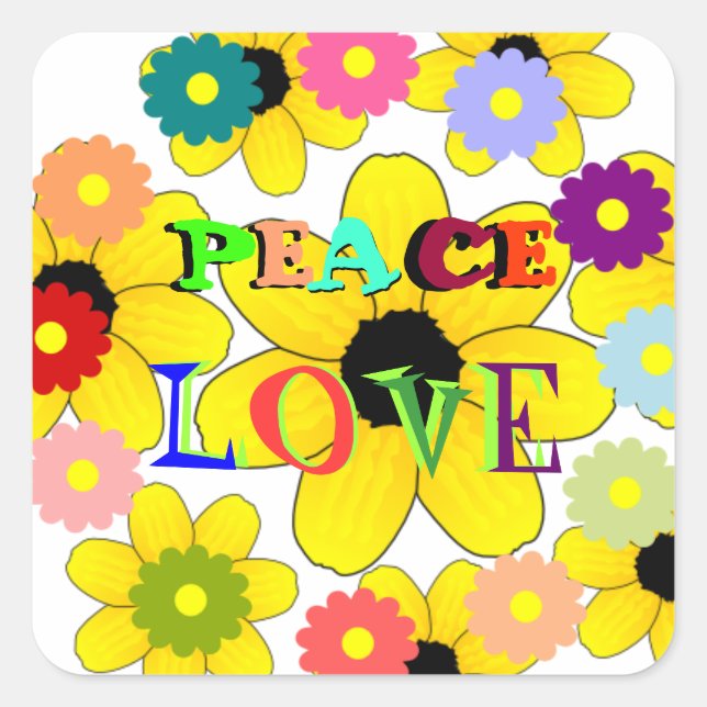 Années 1960 : sticker Peace and Love (Devant)