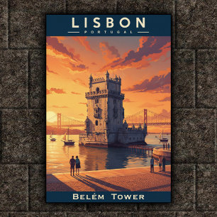 Années 1960 Vintage Lisbonne, Portugal Affiche tou