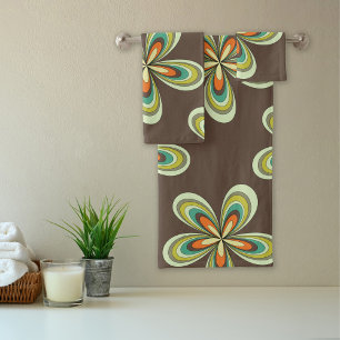 Années 60 super les années 70 Hippie Fleur Brown R