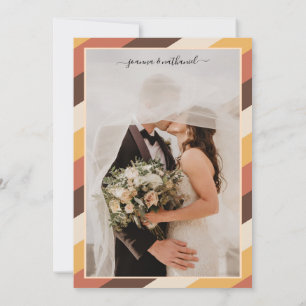 Années 70 Rétro Striped We Elopé Faire-part les an