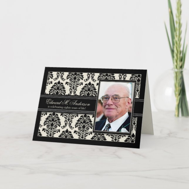 Années d'or de damassé d'invitation de CARTE (Devant)