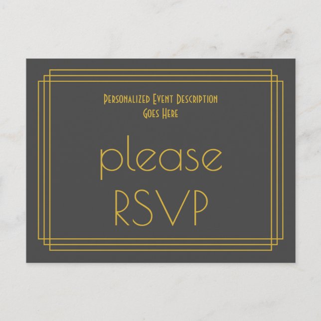Années folles Regardez "s'il vous plaît RSVP carte (Devant)