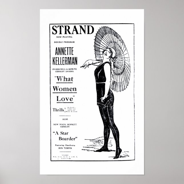 Annette Kellerman 1921 affiche vintage (Devant)