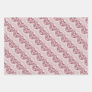 Annie 3D Pink Hearts Wrapping Paper Set Geschenkpapier Set