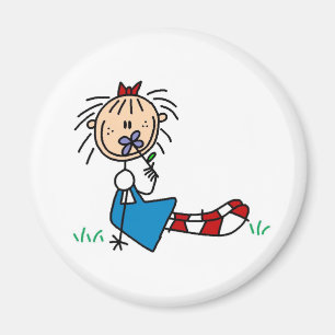 Annie Couché Dans L'Herbe Avec Aimant Fleur