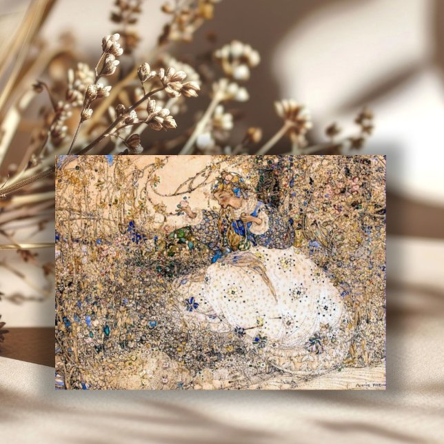 Annie French Art Nouveau Girl Picking Blume (Von Creator hochgeladen)