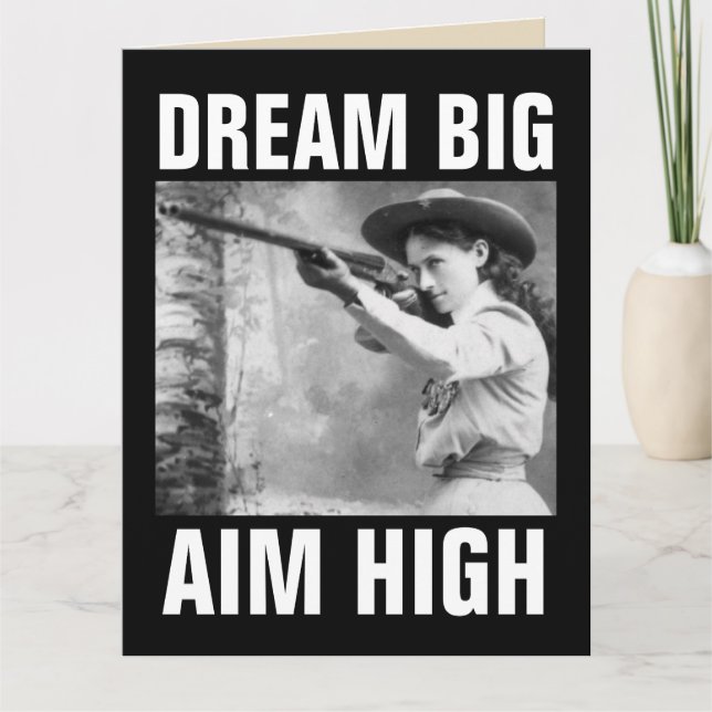ANNIE OAKLEY AVEC ARME À FEU, CARTES DE SALUT D'AN (Devant)