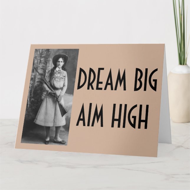 Annie Oakley Funny Cowgirl cartes d'anniversaire (Devant)