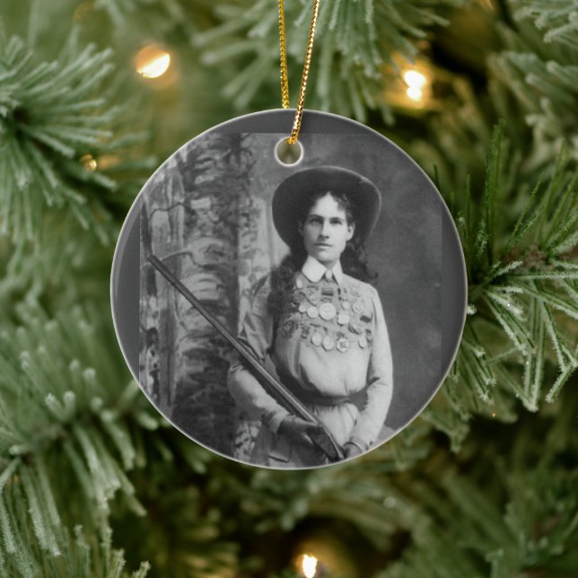 ANNIE OAKLEY SHARP SHOOTER CHRISTMAS ORNANAS KERAMIK ORNAMENT (Baum)