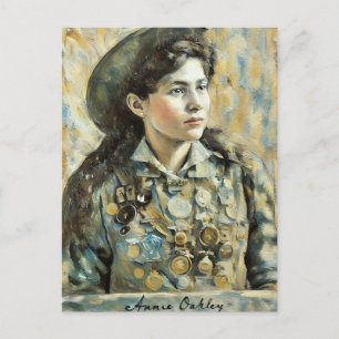 Annie Oakley weibliche Schützin 1800er Cowgirl-Kun Postkarte