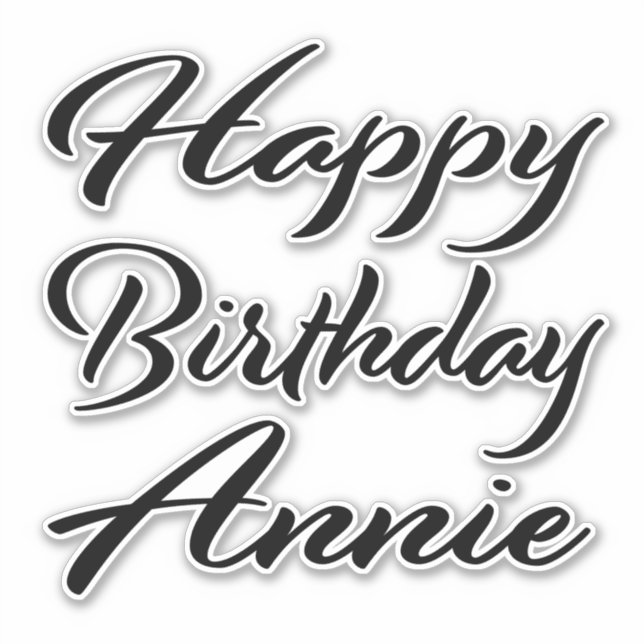 Annie Prénom Anniversaire de Black Sticker (Devant)