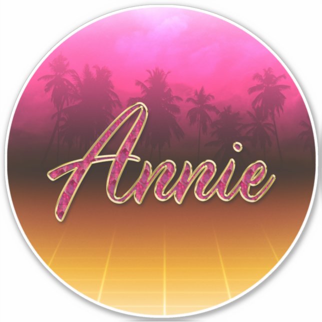 Annie Prénom Golden Pink Autocollants (Devant)