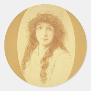 Annie Russell, 'Mäuse und Männer' Retro-Theater Runder Aufkleber