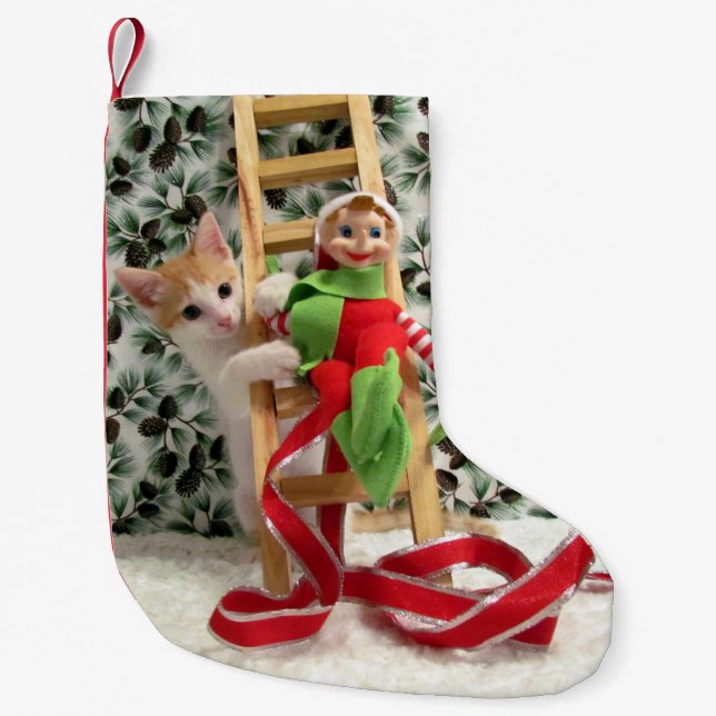 Annie & the Elf - Katze / Kitten Weihnachts-Strump Kleiner Weihnachtsstrumpf (Vorderseite)