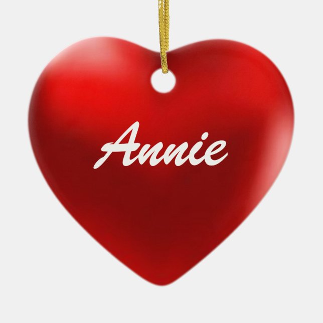 Annie-Verzierungs-Herz Keramikornament (Vorne)