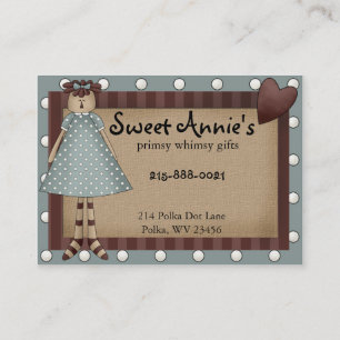 Annie Whimsy Primsy Country Business Card Visitenkarte