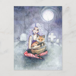 Annie's Fox Gothic Girl Fantasy Art Postkarte