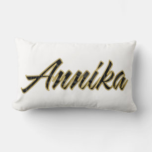 Annika black gold Lettering Kissen Deko
