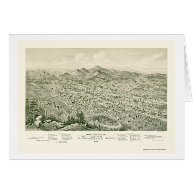 Anniston, AL panoramische Karte - 1888 (Vorderseite (Horizontal))