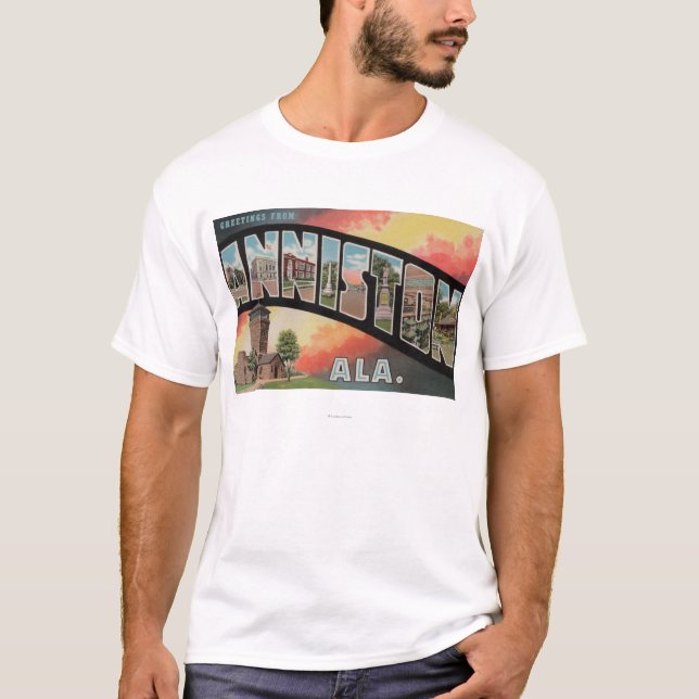 Anniston, Alabama - große Buchstabe-Szenen T-Shirt (Vorderseite)